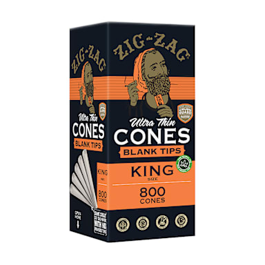 National Tobacco Co. 00860 Black Tip Zig-Zag King Size Cone - 4800 / CS