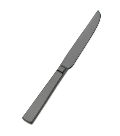 Bon Chef S3712BM Roman Matte Black 18/10 9.4 In. Dinner Knife - Dozen