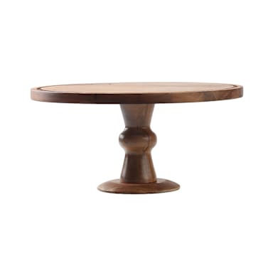 TableCraft 11441 Acacia Wood 12.5"Dia x 6"H Cake Stand
