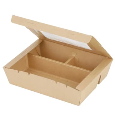 VerTerra VT-PBW-9X7-3C Paperboard 9 x 7 x 2 In. 4-Comp. Box