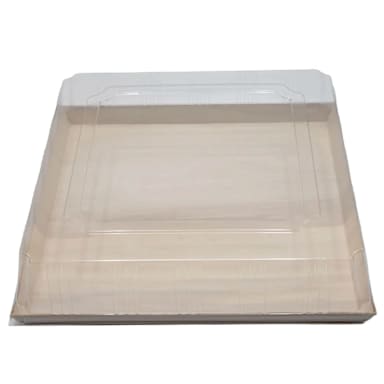 VerTerra TG-CT-14X14 Balsa Wood 14 x 14 Tray with Clear Lid