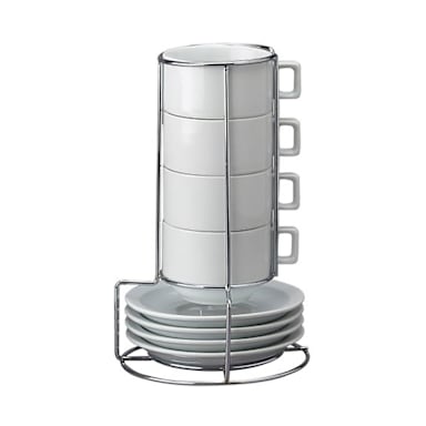 Harold Import NT314 7 Ounce Cappuccino Mug/Saucer Set with Stand