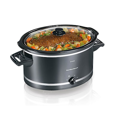 Hamilton Beach 33182 220V Black Oval 8 Quart Slow Cooker