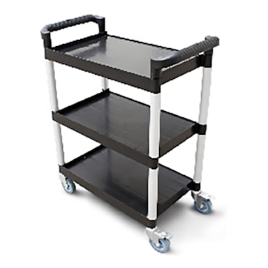 Darling Food Service Black 42.5 x 19.5 x 38.5 3 Shelf Utility Cart