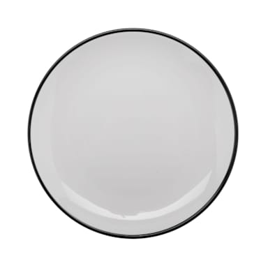 G.E.T. CS-1100-W/BK Settlement Wht/Blk 11 In. Melamine Plate