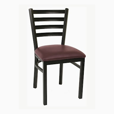 American Table and Seating 77-GR6 BURGUNDY Blk Ladder Back Side Chair