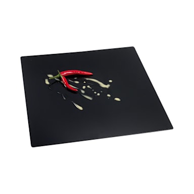 Solia PL20243C Fluid Black Plastic 4.3" Square Plate