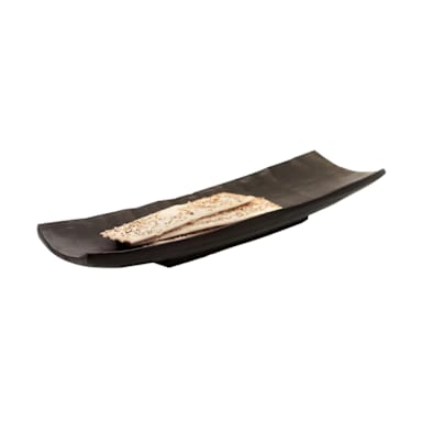Steelite KMK2107ES Espresso 12 x 4" Curved Footed Tray