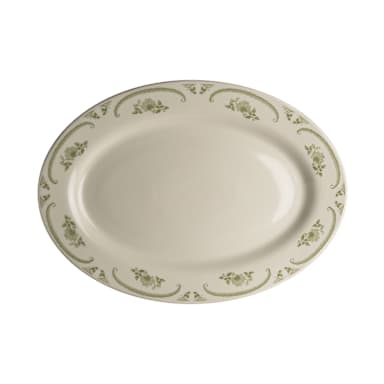 Homer Laughlin HL1539885 American Rose Moss 9.5 x 6.75" Platter