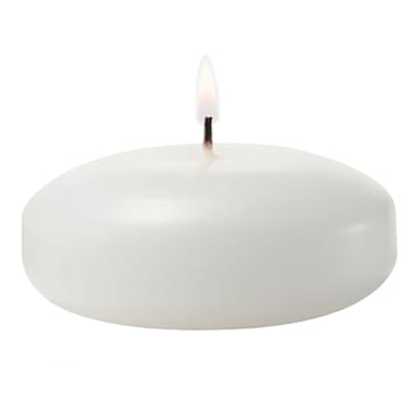 Darling Foodservice White Wax 3"Dia Floating Candle