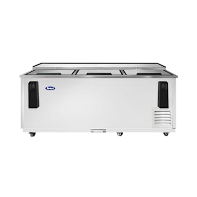 Atosa MBC80GR S/S 80.5"W Bottle Cooler with 3 Sliding Lids