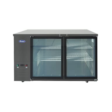 Atosa SBB59GGRAUS2 Black 57.75"W Glass Door Shallow Depth Back Bar Cooler