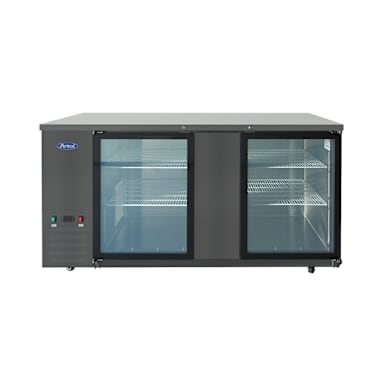 Atosa SBB69GGRAUS2 Black 68"W Glass Door Shallow Depth Back Bar Cooler
