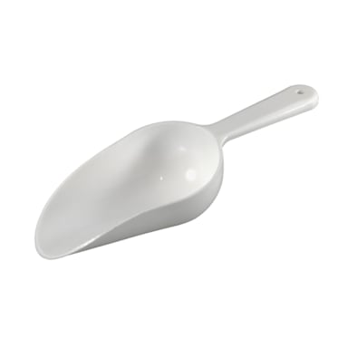 Winco CR-854W-BULK White 4 ounce Scoop with Hole In Handle