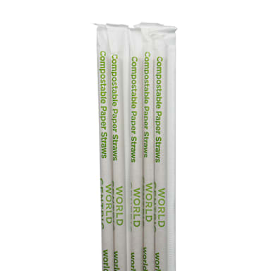 World Centric ST-PA-8W-K Kraft Wrapped 8&Quot; Paper Straw - 6000 / CS