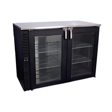 Glastender F1SB48 S/S 2-Door Glass 48" Froster w/ LED Lights