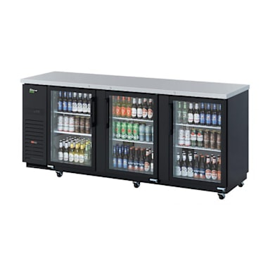Turbo Air TBB-4SGD-N S/S Black Super Duluxe 3-Section Back Bar Cooler