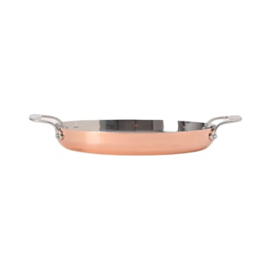 Tuxton China RRVS-100 Copper Tri-Ply 10.25 x 7.31 x 1.63 in. Oval Pan