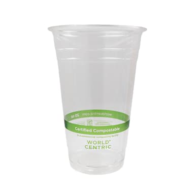 World Centric CP-CS-20 Clear Plastic 20 ounce Drink Cup - 1000 / CS