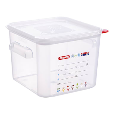 Araven 11853 Clear Polypropylene 6.3 quart Square Storage Container