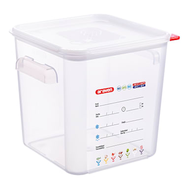 Araven 11854 Clear Polypropylene 8.4 quart Square Storage Container