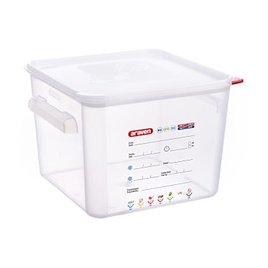 Araven 11855 Clear Polypropylene 12.6 quart Square Storage Container