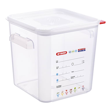 Araven 11856 Clear Polypropylene 19 quart Square Storage Container
