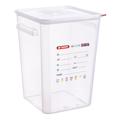 Araven 11857 Clear Polypropylene 23.2 quart Square Storage Container