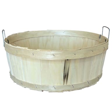 Darling Foodservice Natural Wood 16.5 x 7 in Basket with Wire Handle