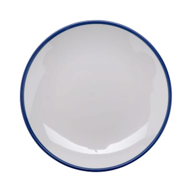 G.E.T. CS-800-W/CB Settlement Bistro White/Cobalt 8 in Plate