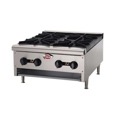 Wells HDHP-2430G 4-Burner Natural Gas Countertop Hot Plate