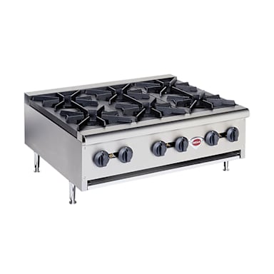 Wells HDHP-3630G 6-Burner Natural Gas Countertop Hot Plate