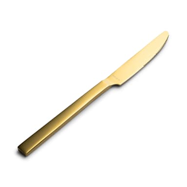 Bon Chef S3811GM Milan Matte Gold 9.13" Dinner Knife - Dozen