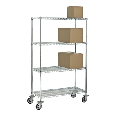 Darling Foodservice Chromate 21 x 60 x 69" 4-Shelf Mobile Cart
