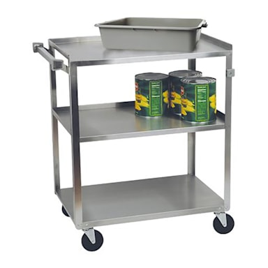 Darling Foodservice S/S 15.5 x 24" 3-Shelf Utility Cart