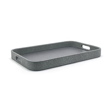 FOH RRT017GYL20 Belize Smoke 18 x 12" Rectangle Tray - 2 / CS