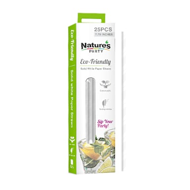 PackNWood 8NPCHP19FW1 Solid White 7.75"L Straw
