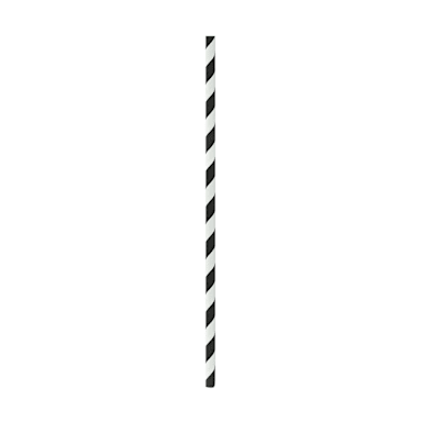 PackNWood 210CHP19BLACK Black Stripe 7.75 in. Paper Straw - 3000 / CS