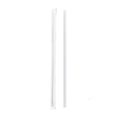 PackNWood 210CHP19WHW Wrpd Wht Stripe 7.75 in. Paper Straw - 3000 / CS