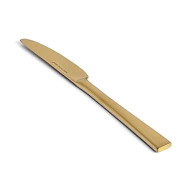 FOH FDK006GOS23 Parker 9-1/4" Matte Brass Dinner Knife - Dozen