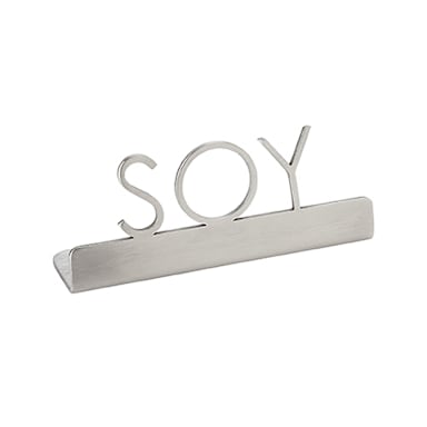 American Metalcraft SSS3 Silver S/S SOY 3 x .75 x 1.25 Table Sign