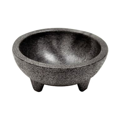 Winco PMSB-4 Black Plastic 4 ounce Molcajete Bowl - 4 / PK