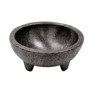 Winco PMSB-10 Black Plastic 10 ounce Molcajete Bowl - 4 / PK