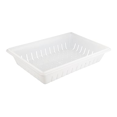 Darling Foodservice White PE 18 x 26 x 5" Food Box Colander
