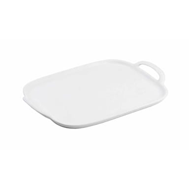 TableCraft 11494 White 12-1/4 x 8" Rectangular Serving Tray