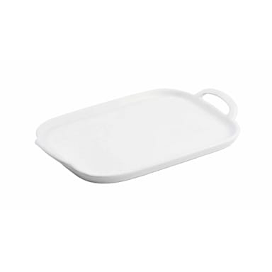 TableCraft 11493 White 14 x 10" Rectangular Serving Tray