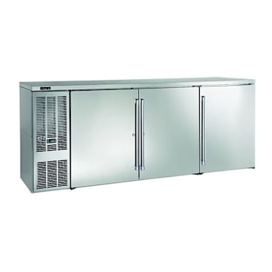 Perlick BBS84-SS-L-STK S/S 3 Section 84"W Back Bar Refrigerator