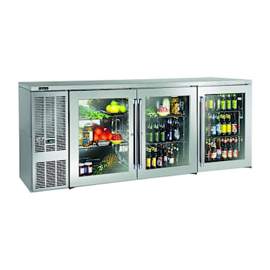 Perlick BBS84-SG-L-STK Glass 3 Section 84"W Back Bar Refrigerator