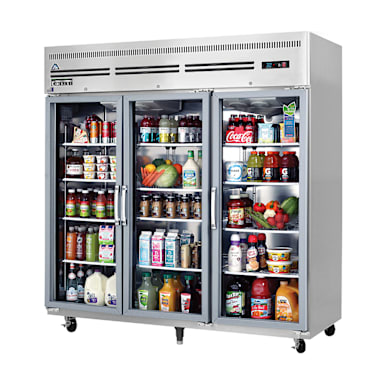 Everest ESGR3A S/S 3-Sect 74.75"W Reach-In Refrigerator