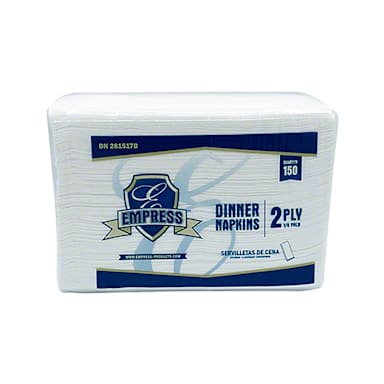 R.J. Schinner DN 281517B White 1/8 Fold 14.2 x 16.5 Napkin - 3000 / CS